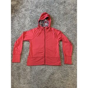 Royal Robbins‎ Hoodie Womens Small S Red Full Zip Jacket Sleeves Outdoor Pink